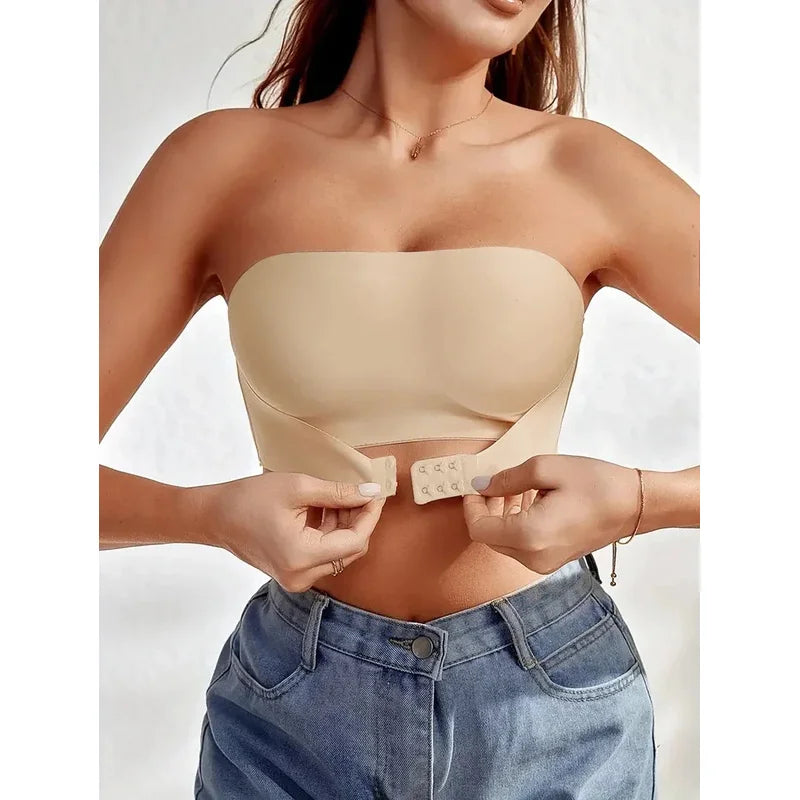 Strapless Seamless Front Button Bra