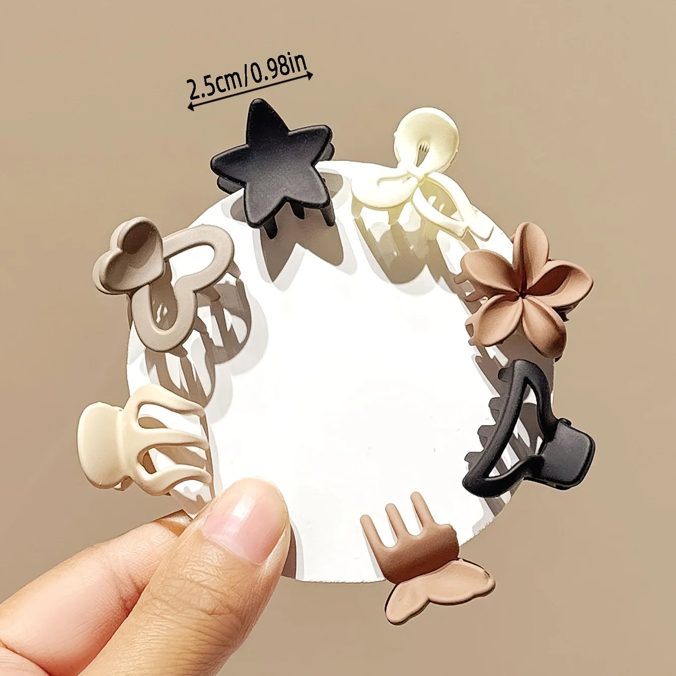 Beige Mixed Pack Small hair Clips