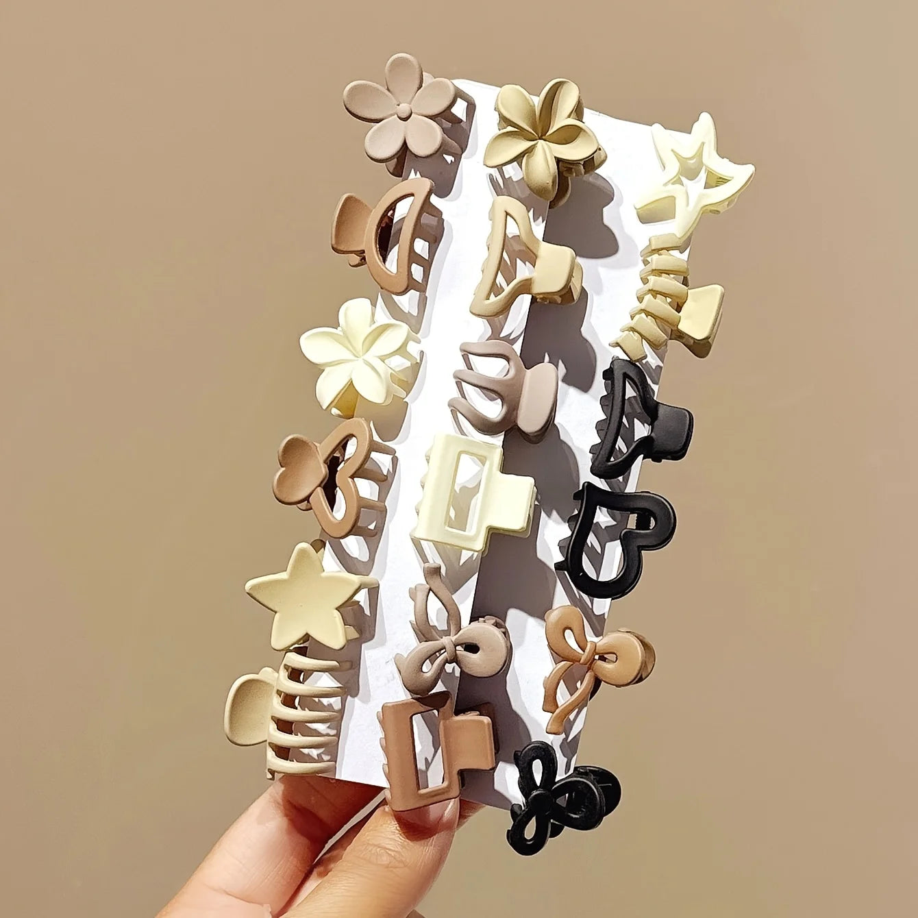 Beige Mixed Pack Small hair Clips