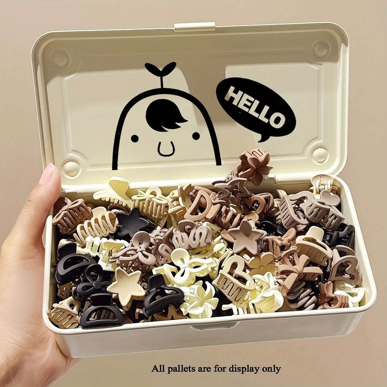 Beige Mixed Pack Small hair Clips